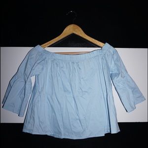 Light Blue off the Shoulder Tee